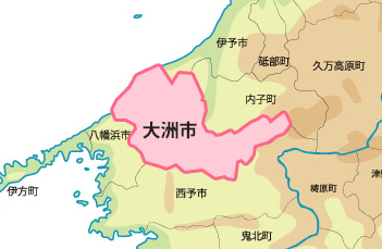 大洲市・内子町の地図